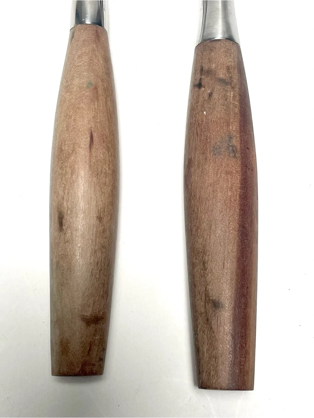 Vintage MCM Carving Set Knife Fork Wood Handle Stainless By Present Japan 2 Pc